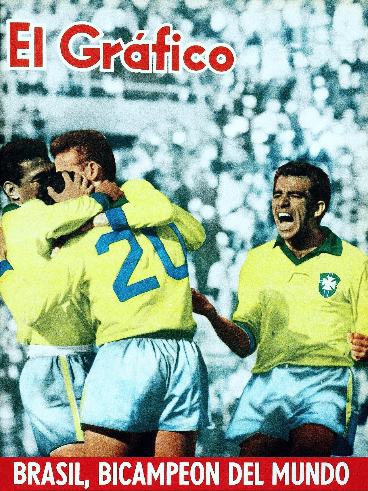 Brasil, bicampeón del mundo, en la portada de El Gráfico de julio de 1962.