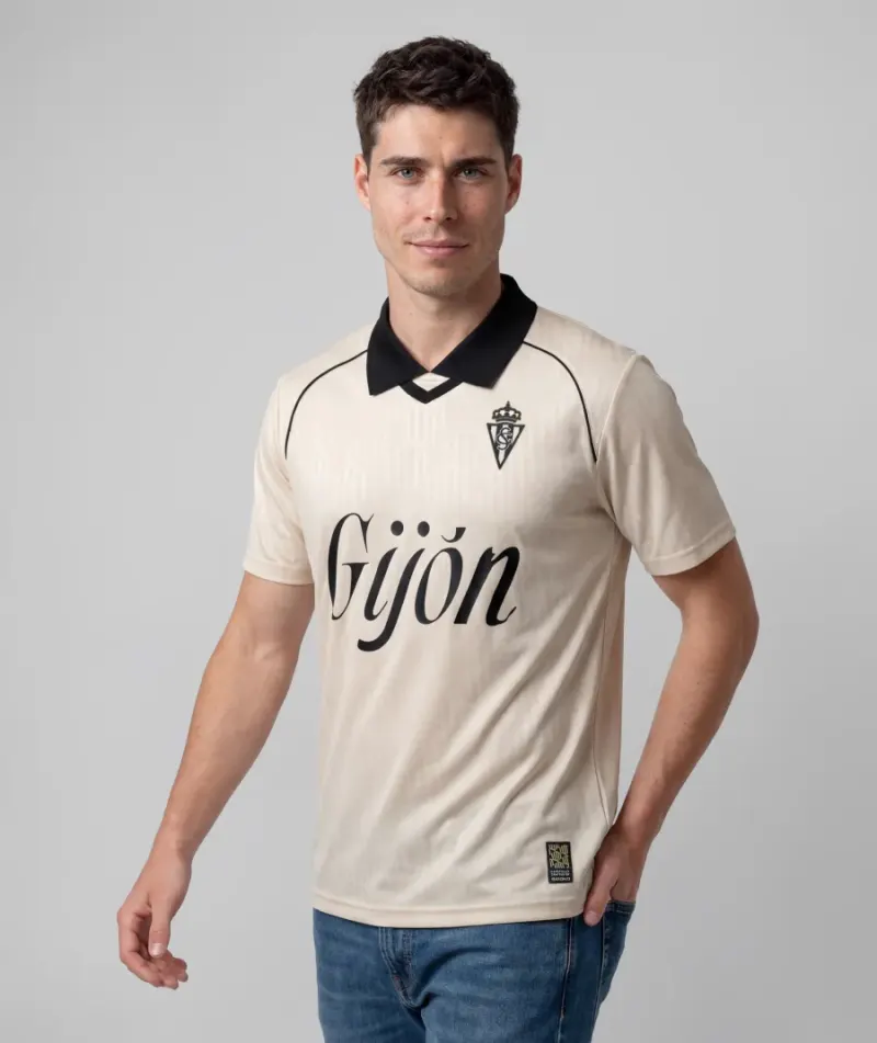 Camiseta casual Match Day blanca del Real Sporting de Gijón de Siroko