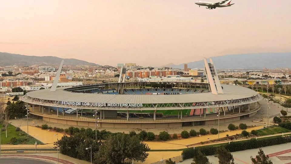 Estadio de los Juegos Mediterráneos de Almería visto desde el aire